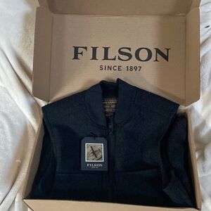 Filson Lined Mackinaw Wool Work Vest. Men’s Medium. Black/Charcoal.